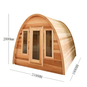Outdoor rain drop traditional cedar wood dome sauna with Harvia heater