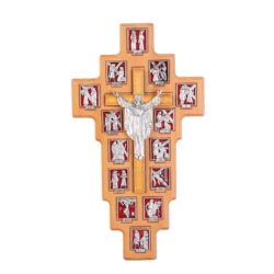 Religious Crucifix Catholic Wedding Prayer First Communion Baptism Wooden Wall Cross Figurine Statue Gift