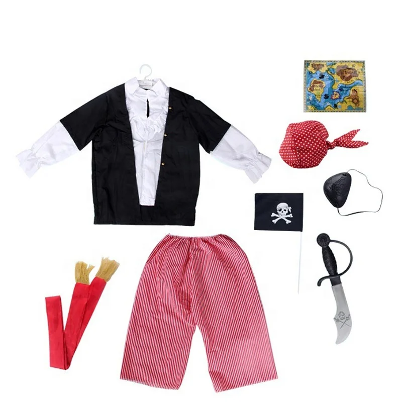 Pirate costume children uniforms suit baby other pretend play preschool clothing for halloween party role play kids toy set