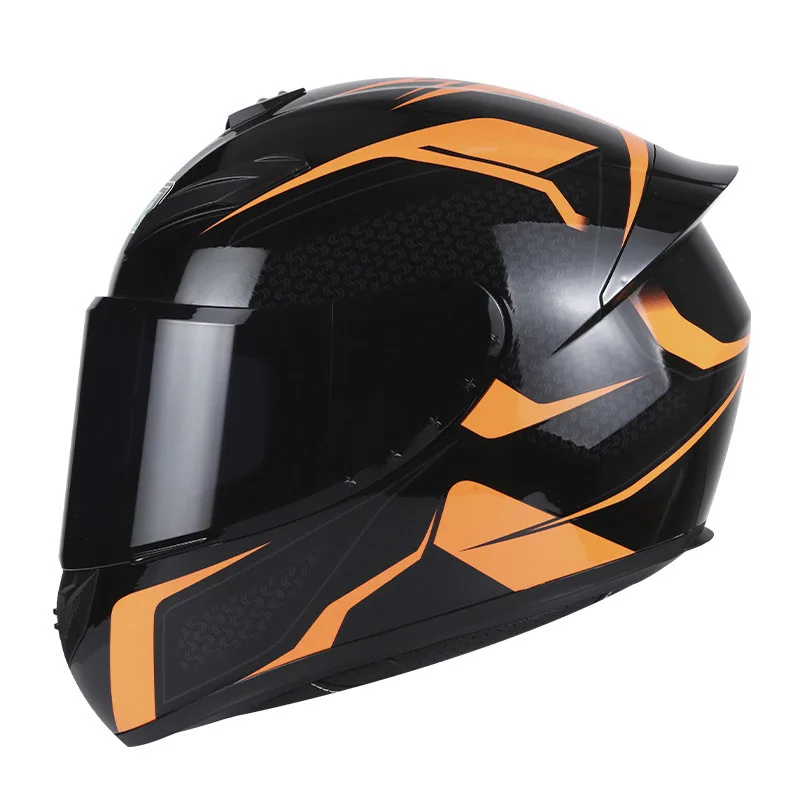 Factory direct sale high quality sword orange other motorcycle helmet ABS full helmet full coverage anti fog helmet motorcycle