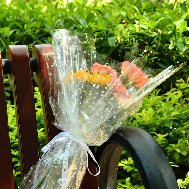 Wholesale Transparent Bopp Film Roll LDPE Soft Clear Plastic Wrap for Flowers Gift Casting Processed Cellophane Wrapping Film