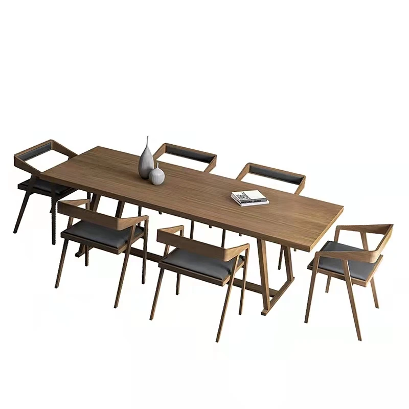 LANRAN Solid Wood Luxury Dining Table and Chairs Set 4 Home Office Furniture