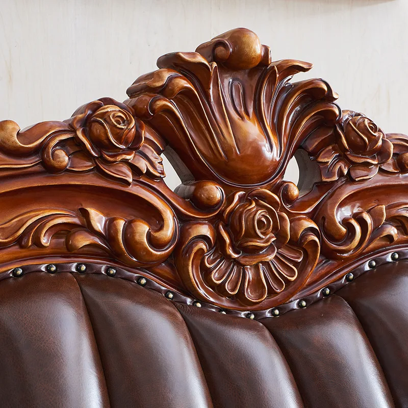 4 Piece Luxury European Style Top Royal Embroidery  Australia Hot Fabric Sofa Leather Material European Style Sofa Set