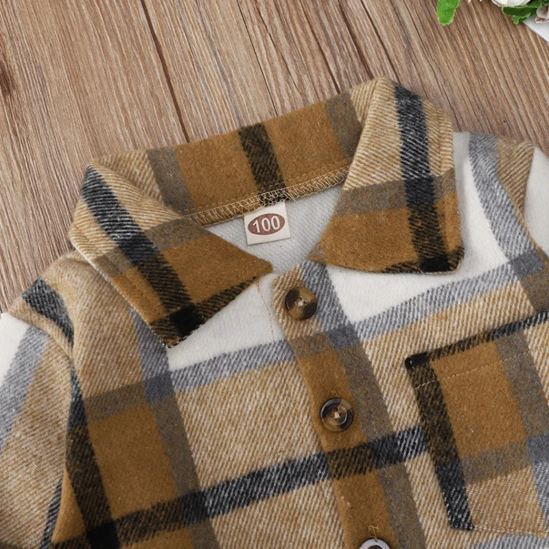 Toddler Kids Baby Girl Princess Winter Autumn Full Sleeve Top Outwear Children Fashion WARM Plaid Jacket Coat 1-8Y