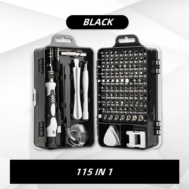 115 in 1 Precision Screwdriver Set Repair Tool Kit with Screwdriver Bits Screwdriver Heads for Clock Mobile Phone Repair Tool