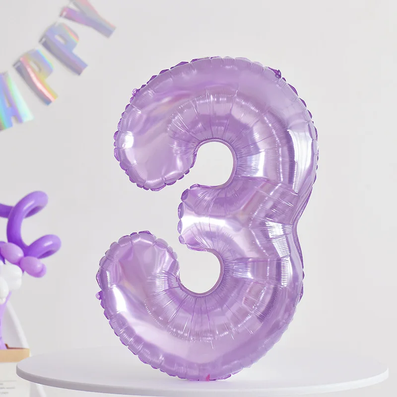 Princess Girl Birthday Party Wedding Decorations Anniversary Decor 32inch Purple Number Foil Balloons Figure Helium Balloon