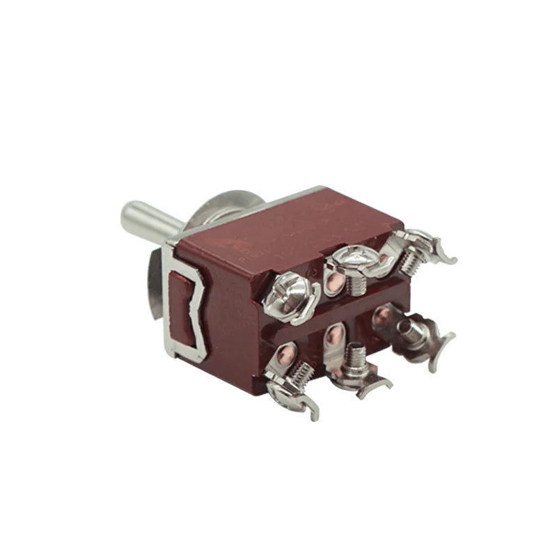 12 мм AC15A 250 DPDT коричневый вкл/выкл на 6Pin Винтовые клеммы 3 Way тумблер