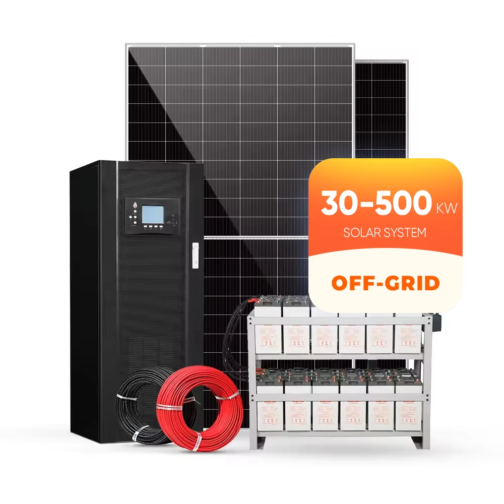 Off Grid Industrial Solar Power System 50KW 100KW 500KW Full Set With Lithium Battery