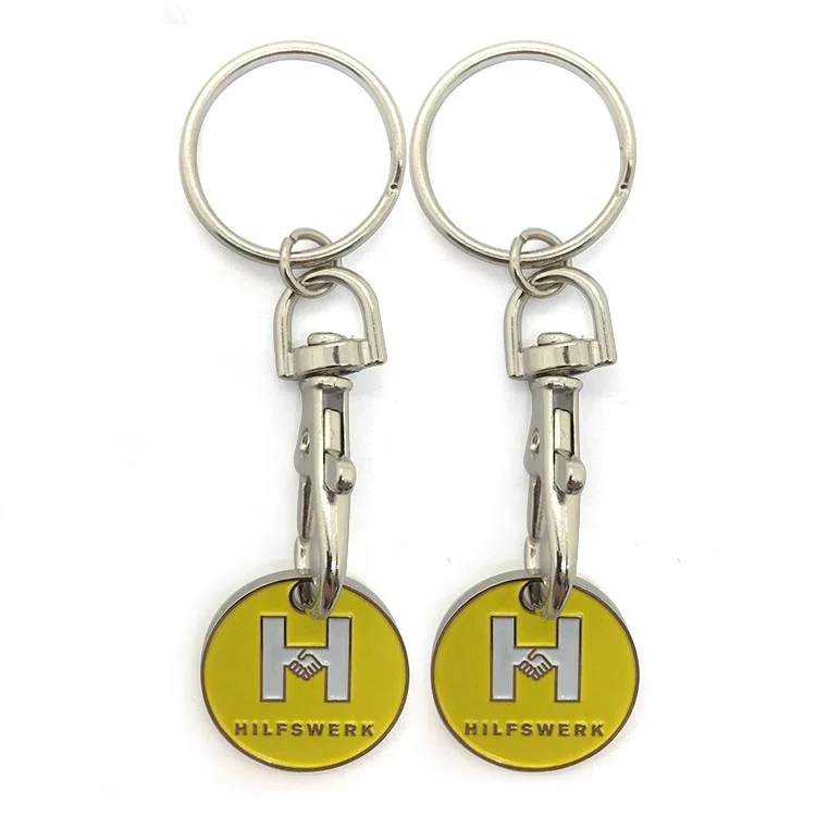 Key Chain Factory Shopping Cart Euro Blank Token Holder Trolley Coin Key Chain For Supermarket Trolley