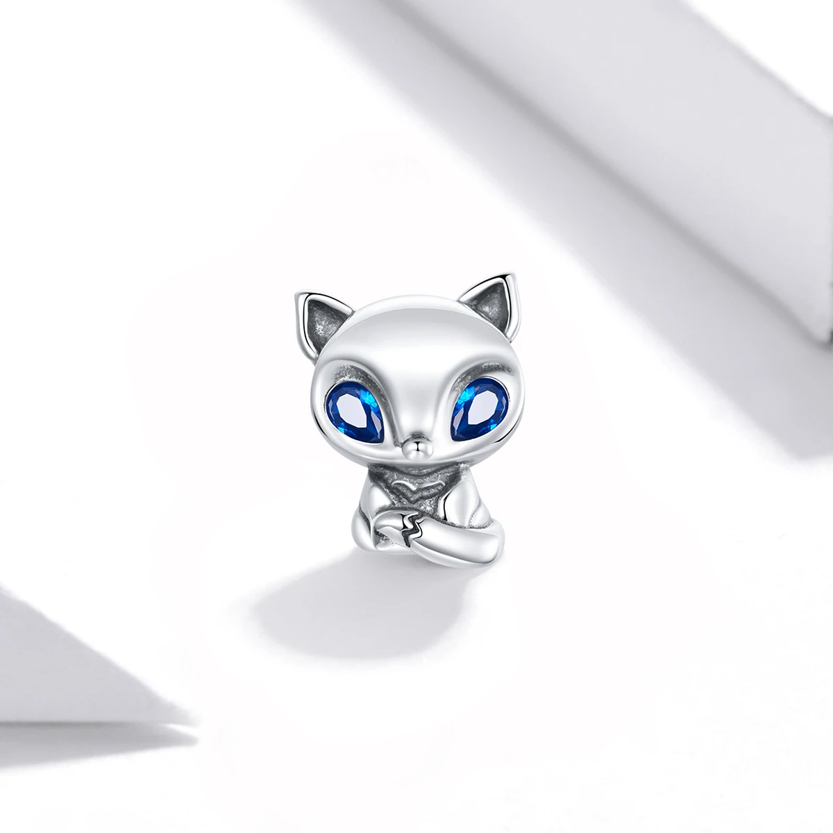 Cute Little Fox Charm Spacer Bead Jewelry 925 Sterling Silver Animal Charm Pendant for DIY Jewelry Making