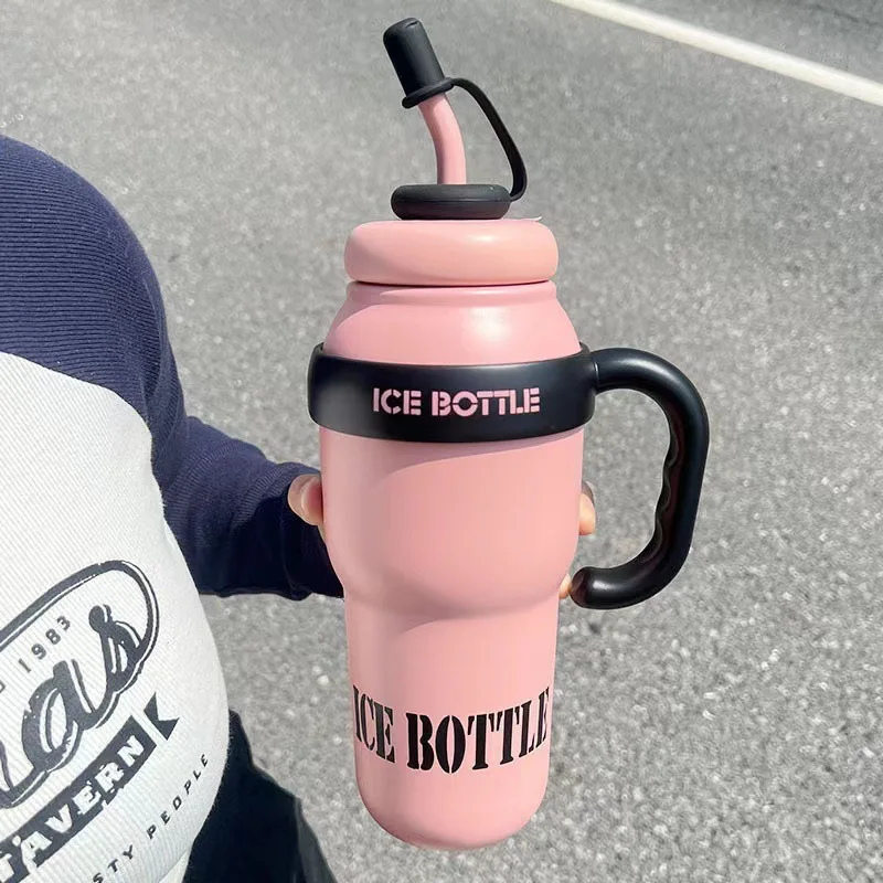 Factory Direct 1300 Ml 304 Milk Tea Cups Lucky Belly Cup Insulation Lovely With Handle Cups