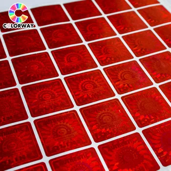 Personalized Custom Logo Printing anti-fake Reflective Hologram sticker hot stamping red foil 3D holographic label