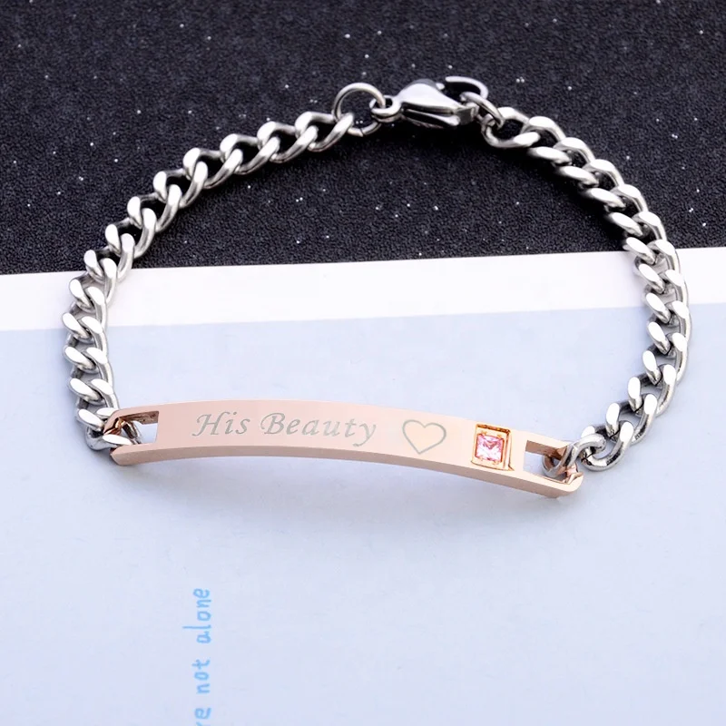 Crystal Crown Charm Bracelet Her King Her Empress Beauty and Beast Set Diamond Couple Bracelet