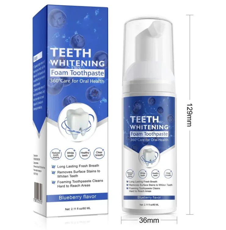 Custom Logo Natural Organic Fruit Flavor Teeth Refreshing Foaming Toothpaste