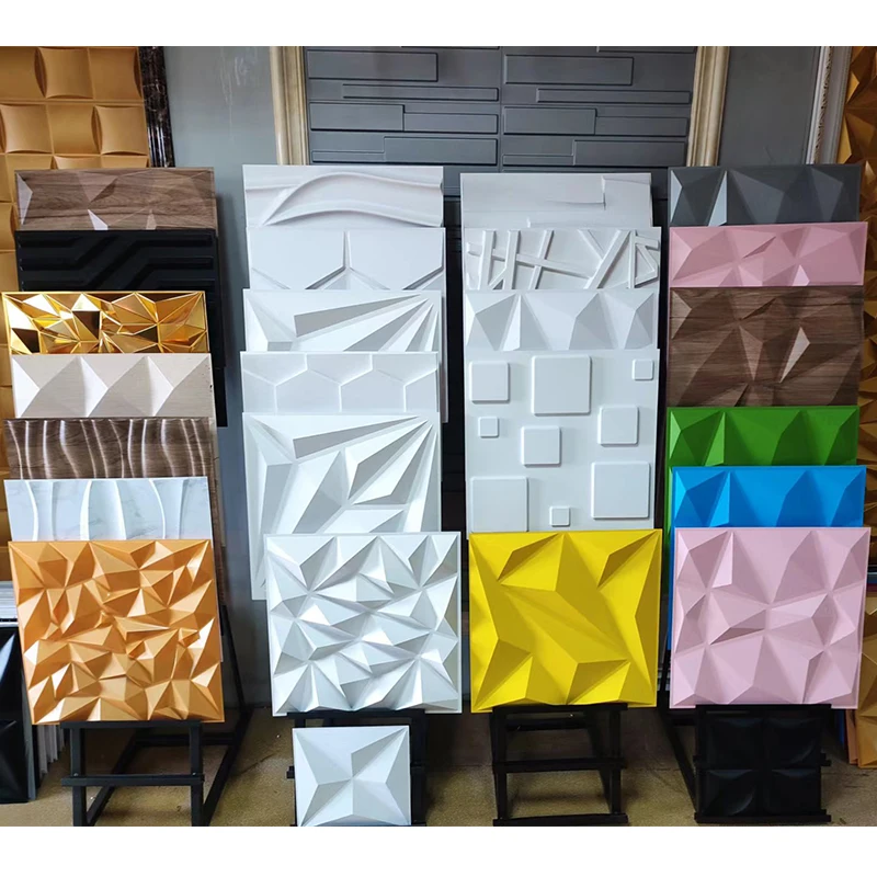 Good quality Colored Waterproof Display Background PVC Wall Panels Interior decorative wall art wall panels 3D Effect