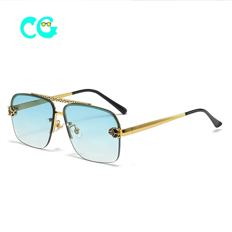 2024 Rimless Rectangular Sunglasses Men Fashion Vintage Twisted Snake Leg Gradient Shades Women Luxury Brand Design Eyewear