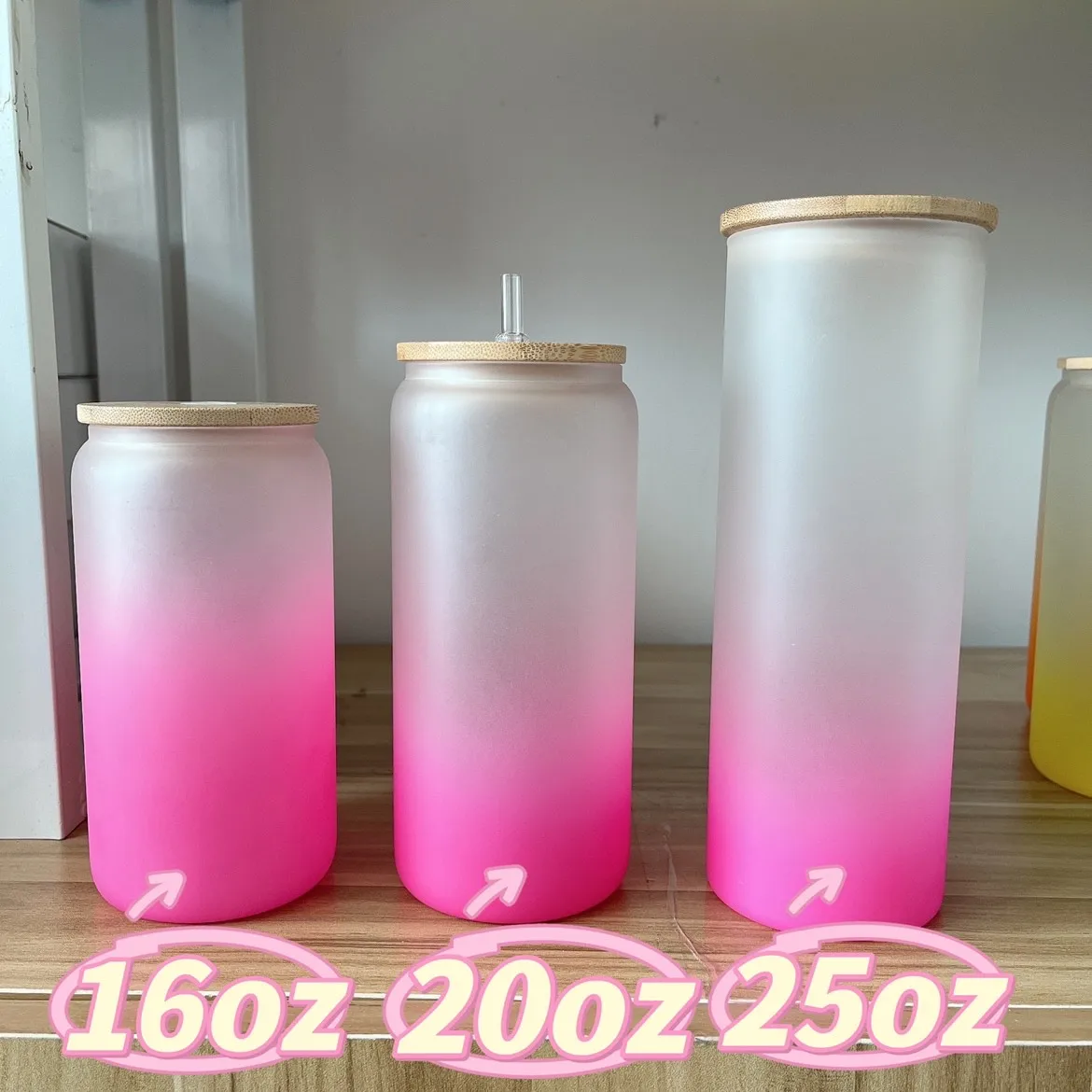 Us warehouse 20oz frosted glass mug custom logo hand blown Double Wall Clear Borosilicate Glass Cup