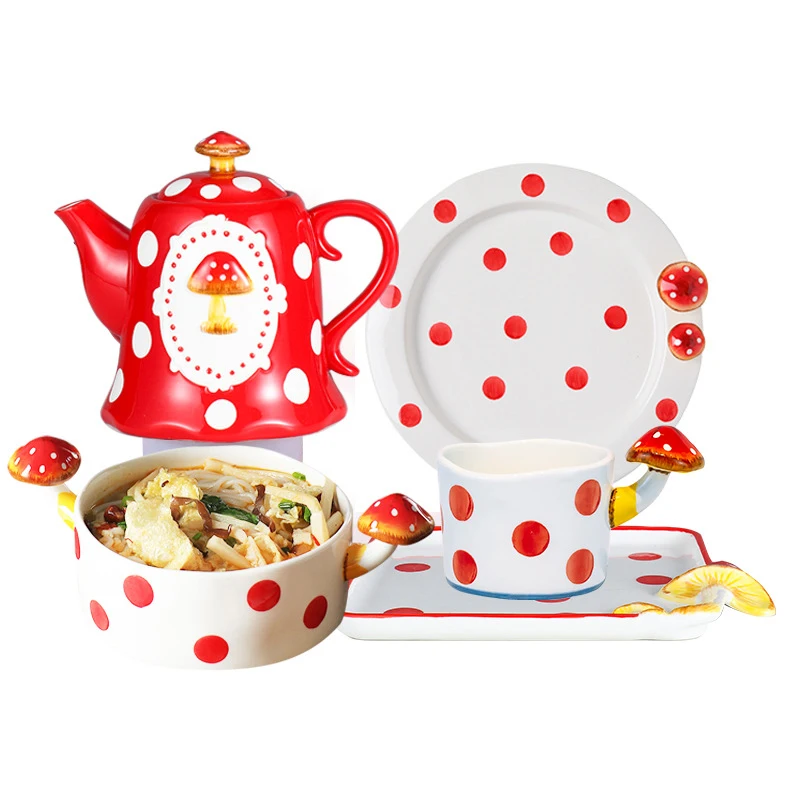 Tea Jug Beverage container Ceramic Drinkware  Office Use Tea Pot And Bowl Dinnerware Decoration