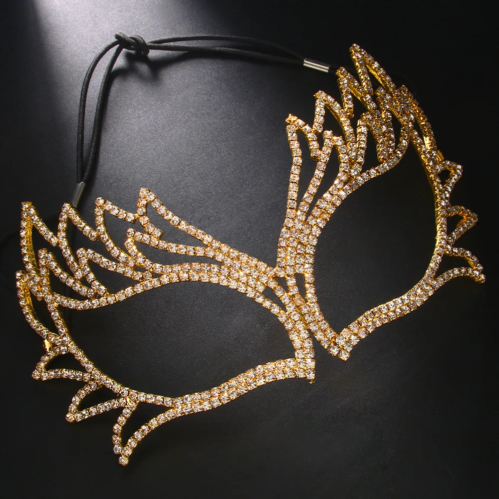 23/5000 Fashion rhinestone mask Mystery masquerade party face flash fashion accessory mask crystal rhinestone party masks