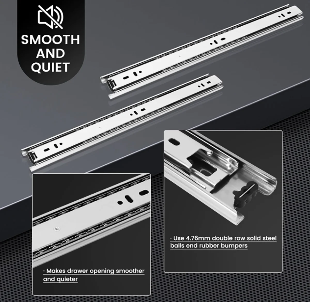 Foshan Fusaier Kitchen Cabinet Hardware Drawer Sliding Guide Rails Full Extension Telescopic Channel Ball Bearing Drawer Sliders