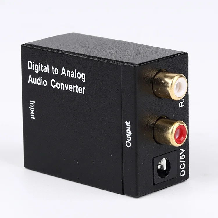 Digital to Analog Audio Converter Optical Fiber Coaxial RCA 3.5mm Amplifier Decoder Signal to Analog Stereo Adapter R/L