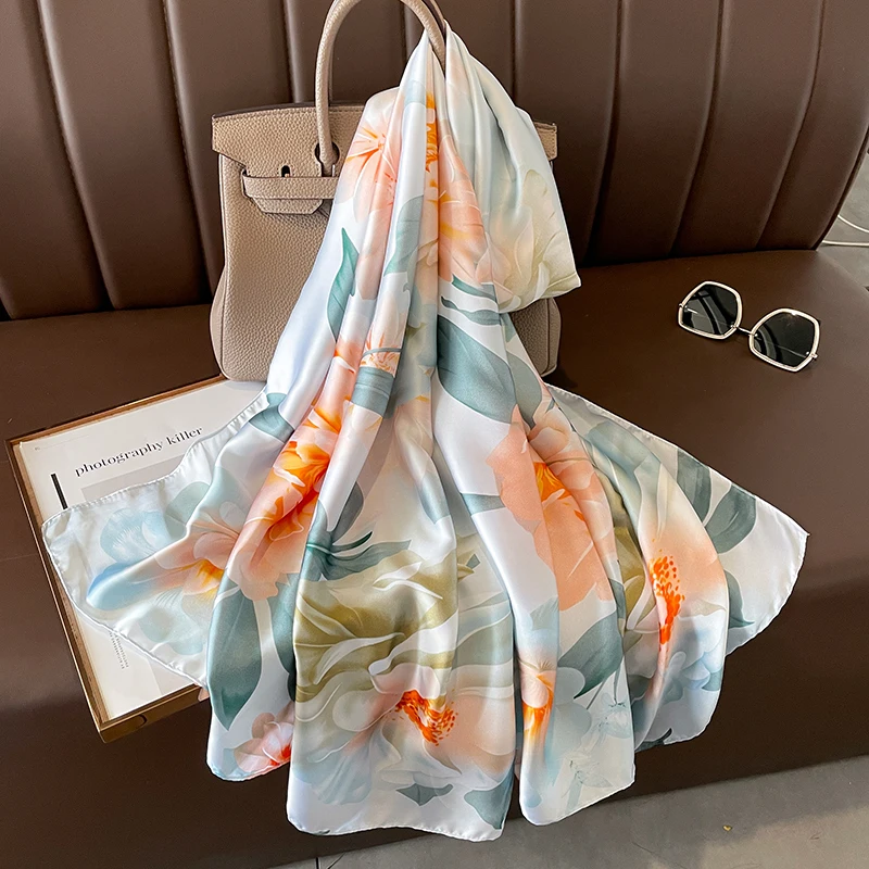 Egyptian Producing Finest multi silk scarf supplier Natural women long 90*180cm Adult