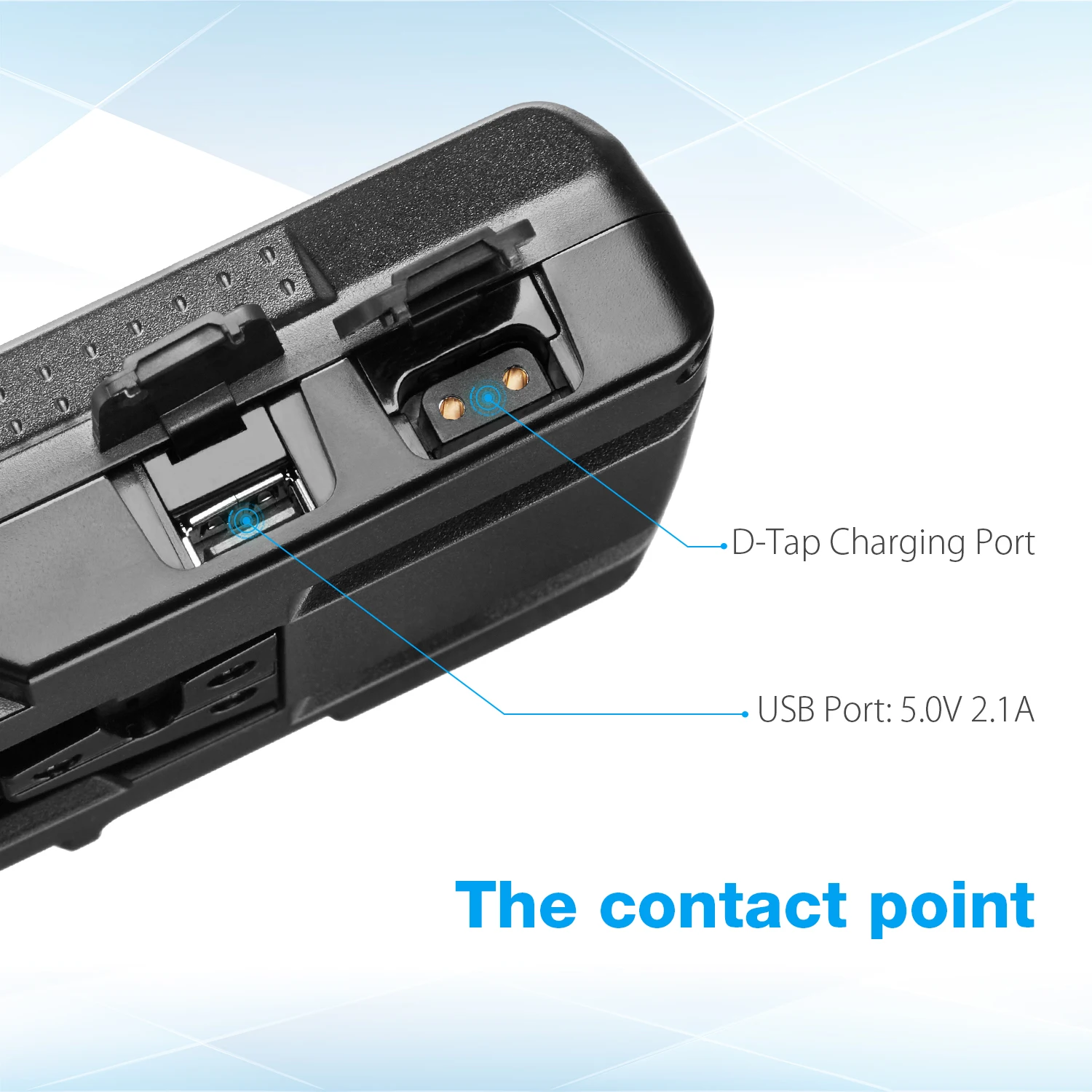 Independent 5V/2.1A USB Output 6600mAh 95Wh 14.8V V Mount V-Lock Camera Battery With D-tap Charger