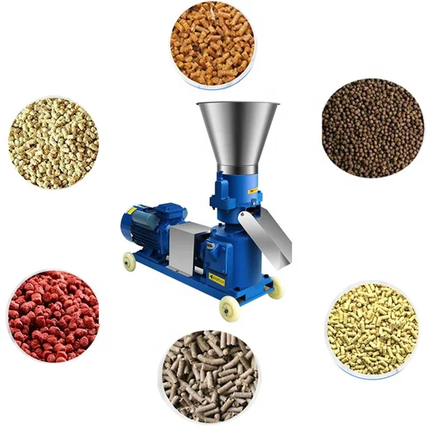 small mini poultry chicken chick fish pig goat cattle cat animal pellet making pelletizer mill feed processing machine