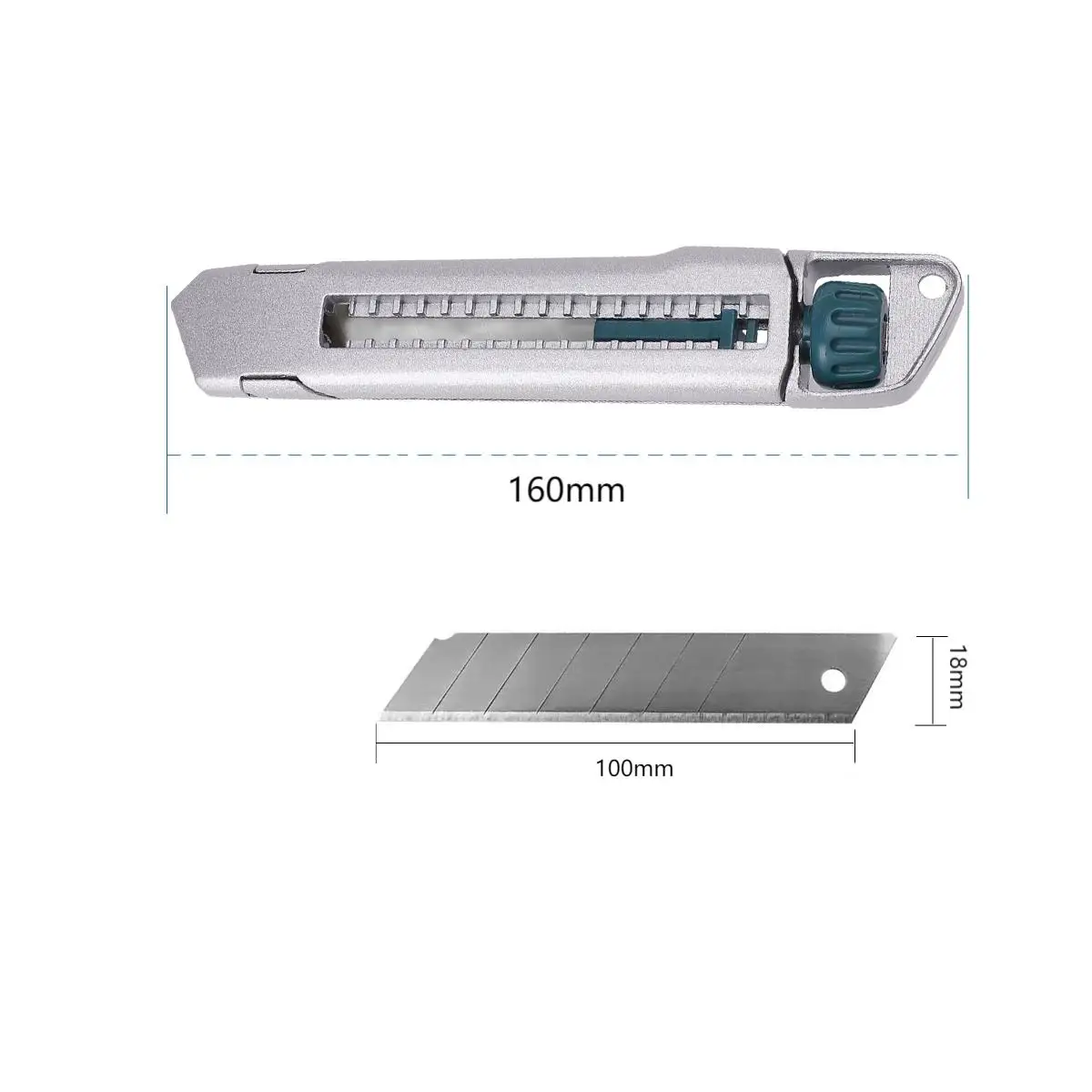 In Stock Trimming Knife 18mm Snap-Off Blade Cutter RX31133 Safety Paper Carton Cutter Durable Metal Heavy Duty Utility Knife