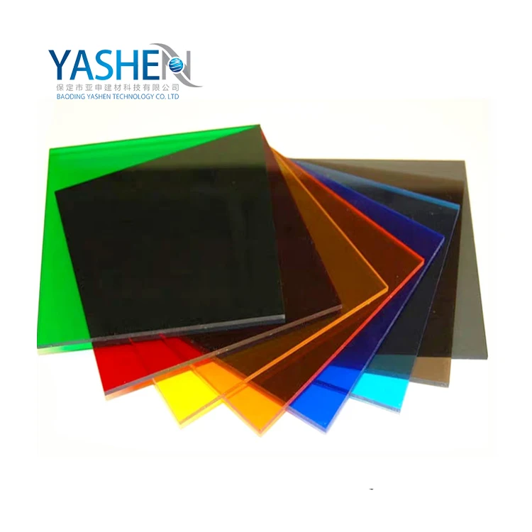 Gloss acrylic plastic casting PMMA color 1mm 2mm 3mm transparent sheet