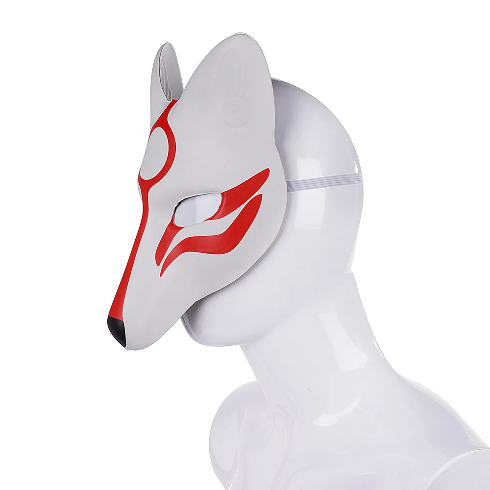 Cosplay Japanese Anime Fox Girl Image Masquerade Props Supplies Eva White Fox Pu Leather material Mask Party Mask