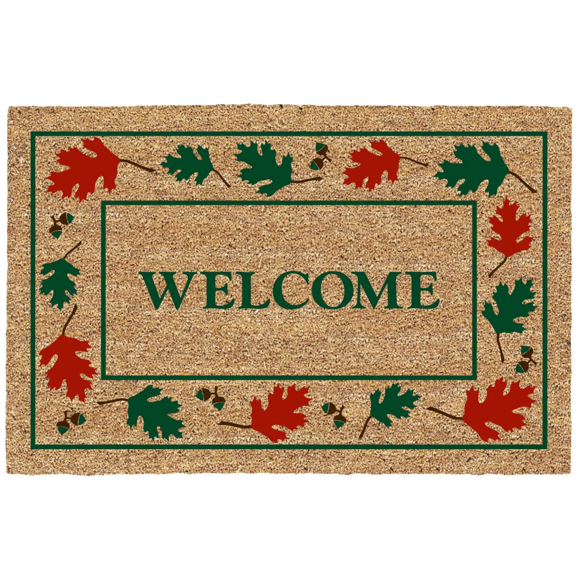 Factory price colorful custom printed coir mat coconut fiber plain natural coir door mats