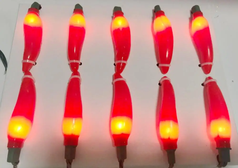 UL Listed 10Ct Orange LED Chili Pepper Summer Patio String Lights