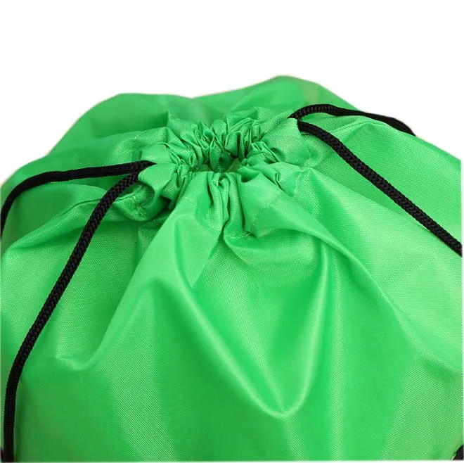 Promotional High Quality Polyester Drawstring Sports Gym Bag Tote with Zipper Pocket and Earphone Hole