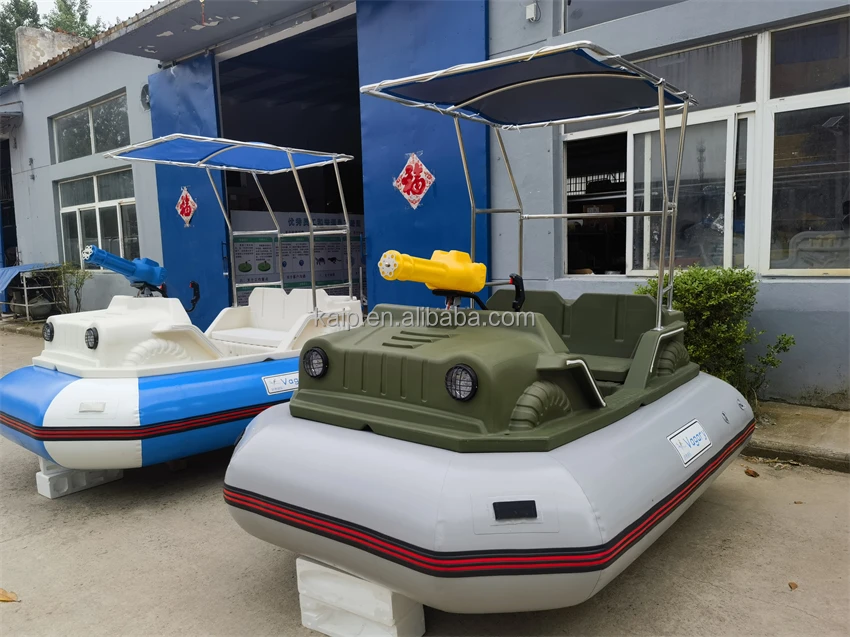 Customized tank water gun rubber boat navy blue HDPE thickened wear-resistant plastic transparent boat foam machine