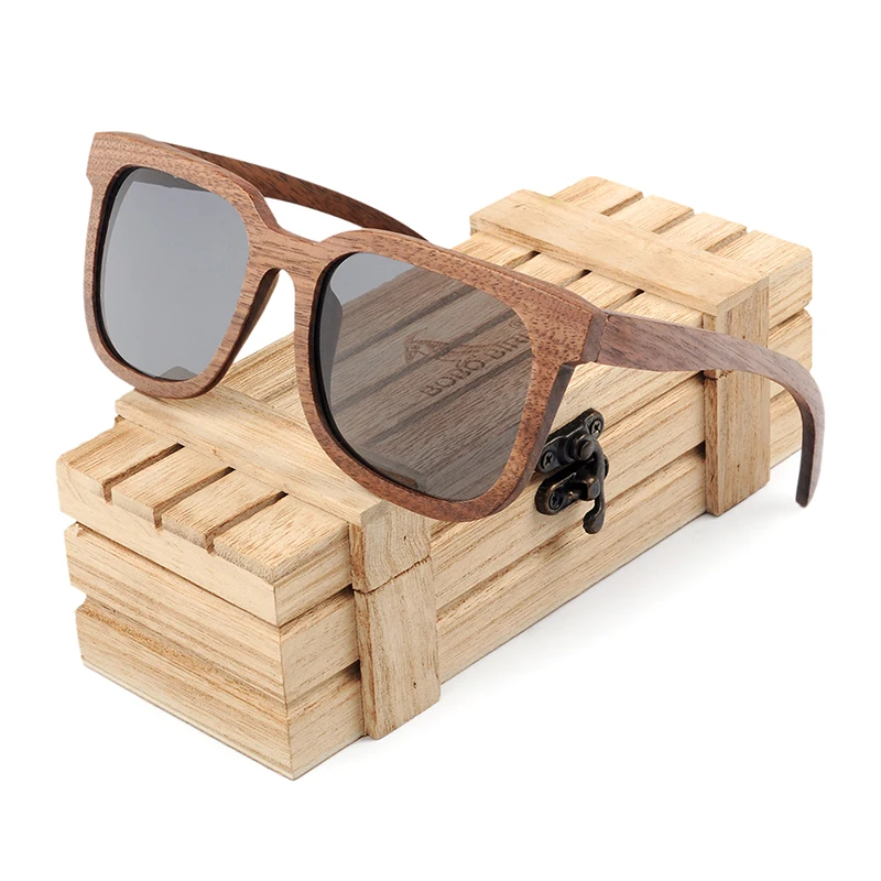 BOBO BIRD Hot Sale Sports Glasses Mens Sunglasses bamboo Sunglasses Wooden Box Polarized Sunglasses on with Luxury Gift
