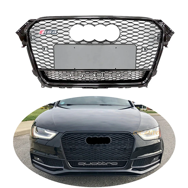 Автомобильная Центральная решетка с нижней рамой RS4 B85 B8.5 ABS материал передний бампер решетка для Audi A4 S4 8K 2013 2014 2015