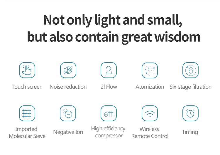  CE ISO portabel oksigen-konsentrator 2l