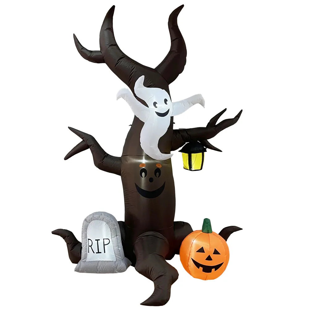 2.4m Custom Size Halloween Inflatable Outdoor Pumpkin Tree Customized Ghost Tree Inflatable For Halloween party