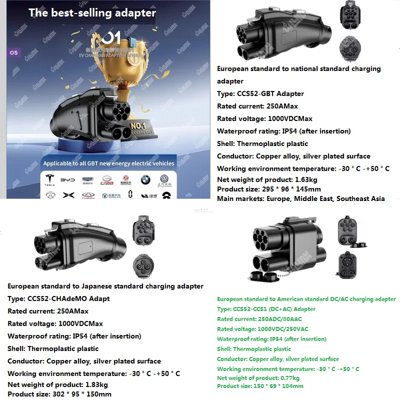 Various country specific charging wire harness adapters