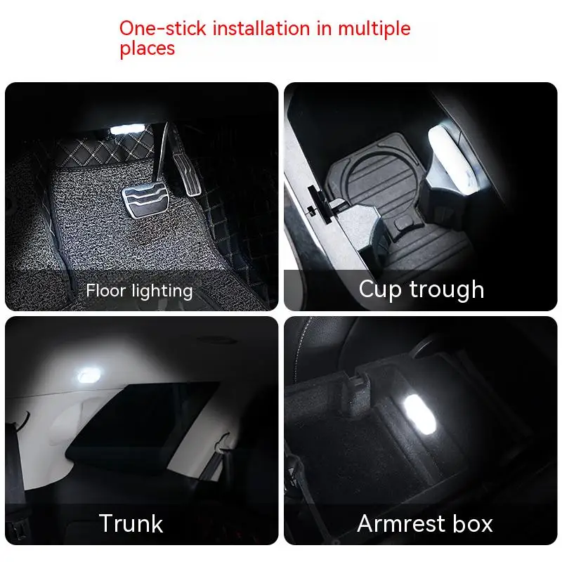 Car Interior Led Sensor Light Multicolor Usb Rechargeable Touch Switch Light  Wireless Ambient Lamp Night Car Interior Light