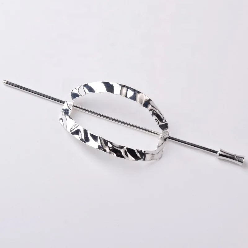 Beautiful Round Square Simple Geometric Metal Rose Gold Silver Chopsticks French Hair Chignon Pin Accessories Hair Chop Sticks