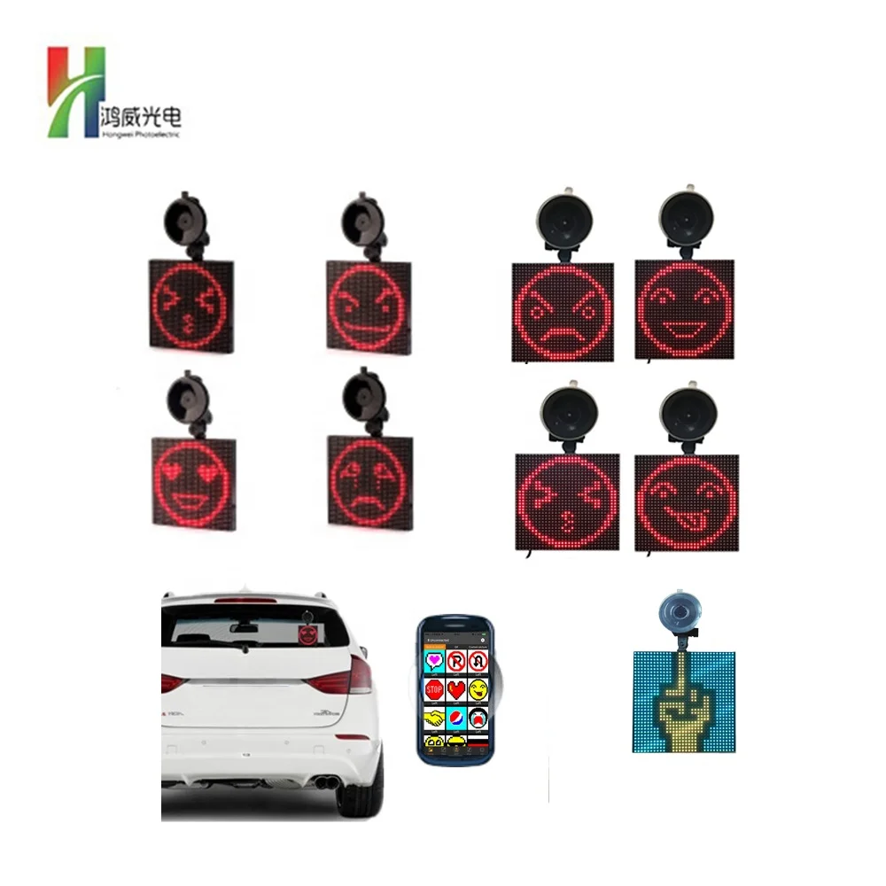 P4 32x32 RGB Led Car Decoration Mini Screen DIY Blue-tooth Programmable E-moji Display