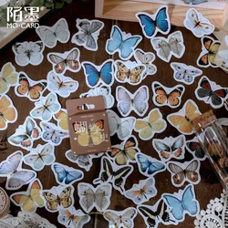 46pcs/1pack Kawaii Stationery Stickers A brief history of butterflie  Decorative Mobile Stickers Scrapbooking DIY Craft Stickers