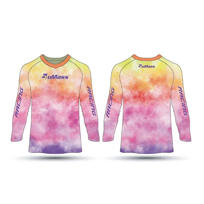 Full Sublimation Tie Dye Motorcycle Auto Racing Wear MX Motocross Jersey Clothing Riding Gear