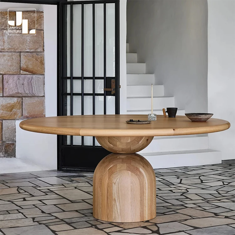 Modern Simple Design Hotel Restaurant Dining Table Set Wood Round Dining Table Set Nordic Wood 8 Seater Table Furniture