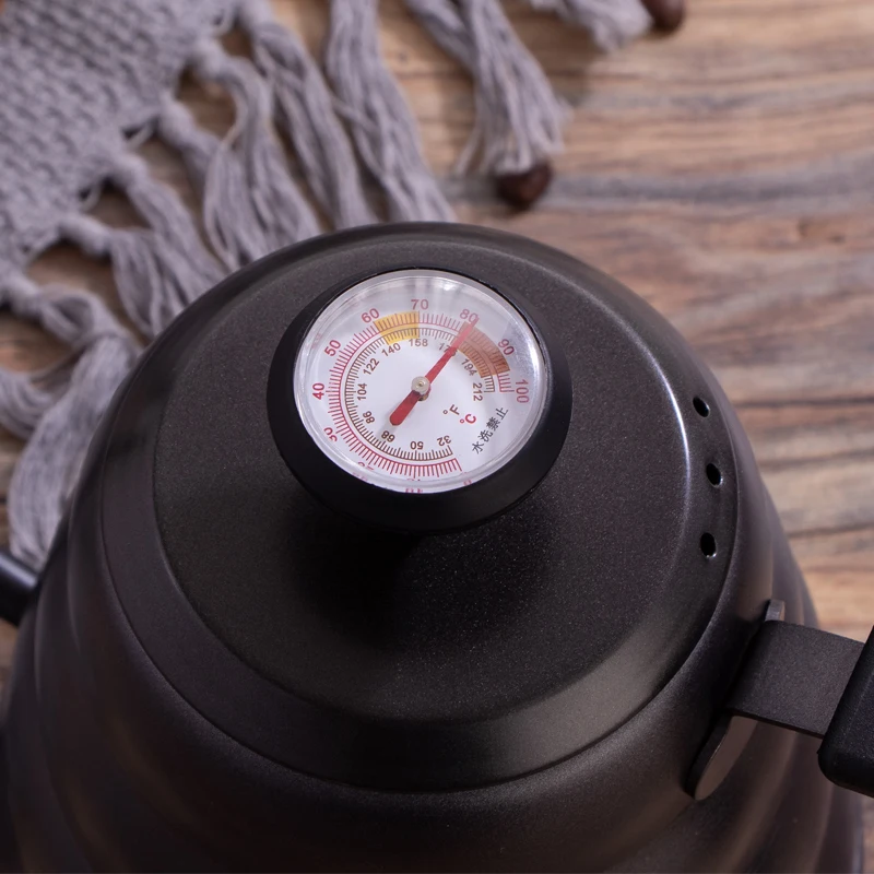 1.2L Stainless Steel Coffee Kettle with Thermometer, Gooseneck Thin Spout for Hand Drip Pour Over Coffee Tea Pot Teapot Kettle