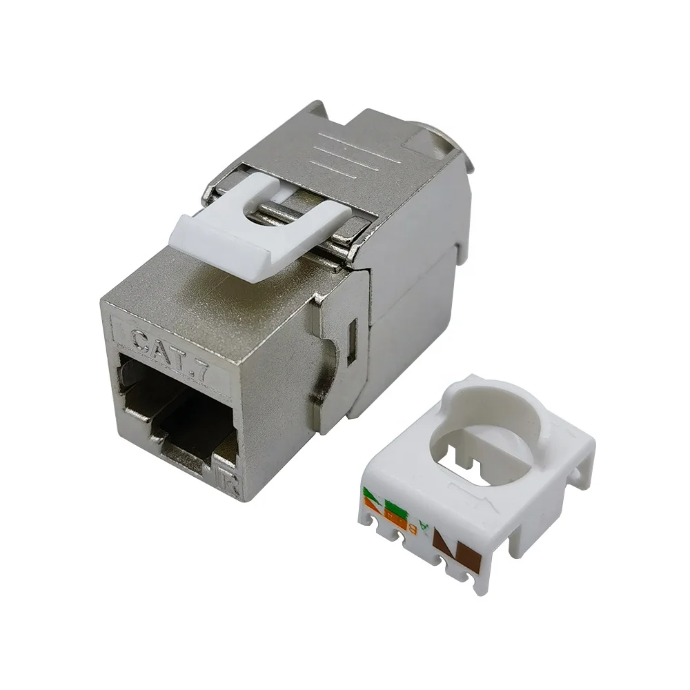 Zinc Alloy Cat7 Shielded Keystone Jack AMP Type  STP FTP Cat7 RJ45 Keystone Modular Jack