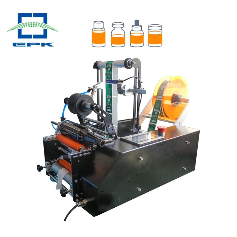 Adhesive Sticker Desktop Small Label Applicator Round Bottle Semi automatic Labeling Machine