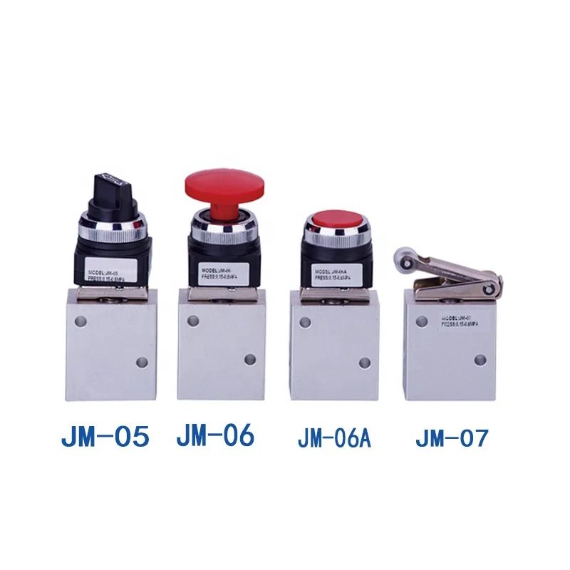 Cheap Price JM Series 3/2 Way Push Button Jm Series 1/4 Port Size air Pneumatic Mechanical Valve